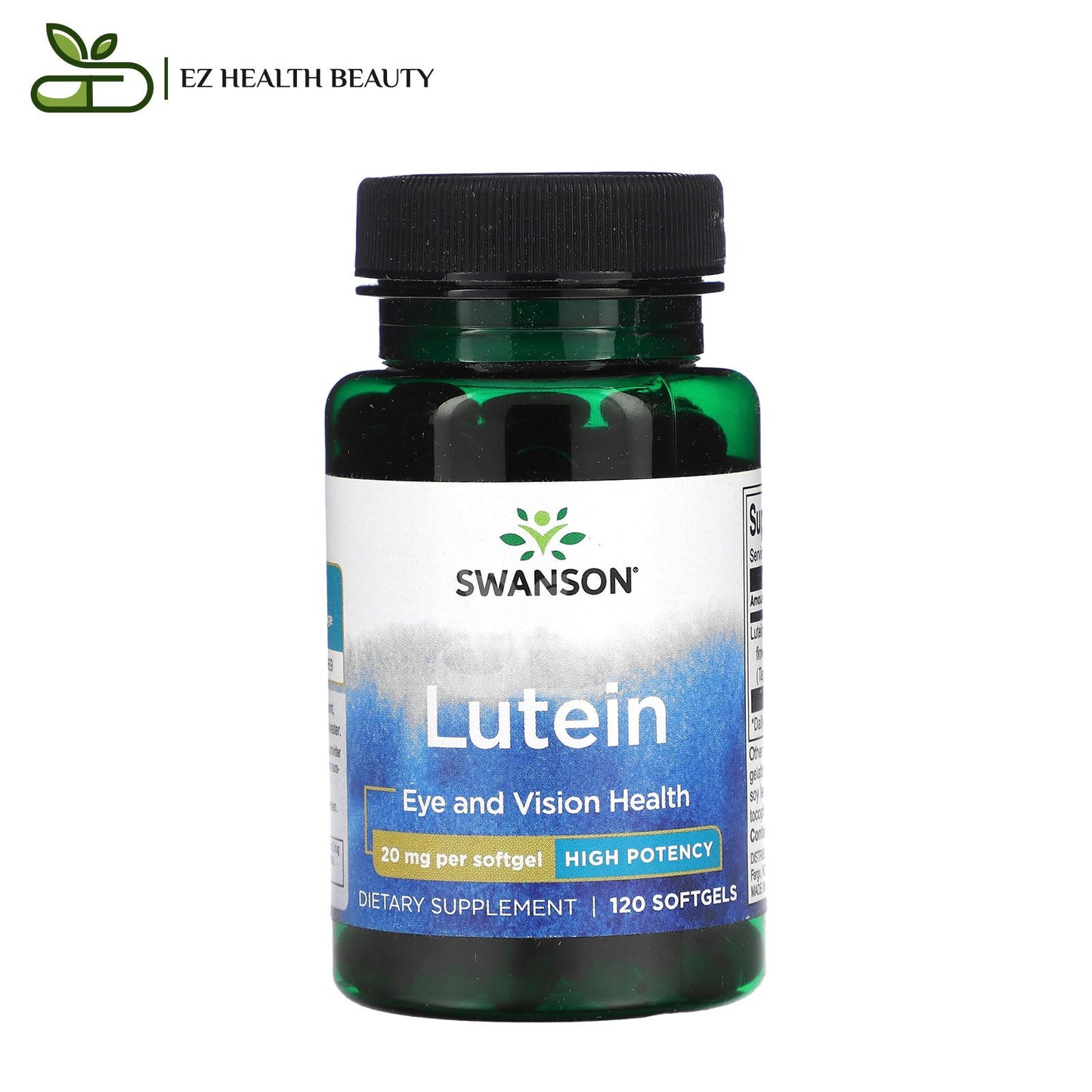 كبسولات اللوتين لصحة العين 20 مجم 120 كبسولة Lutein High Potency Swanson