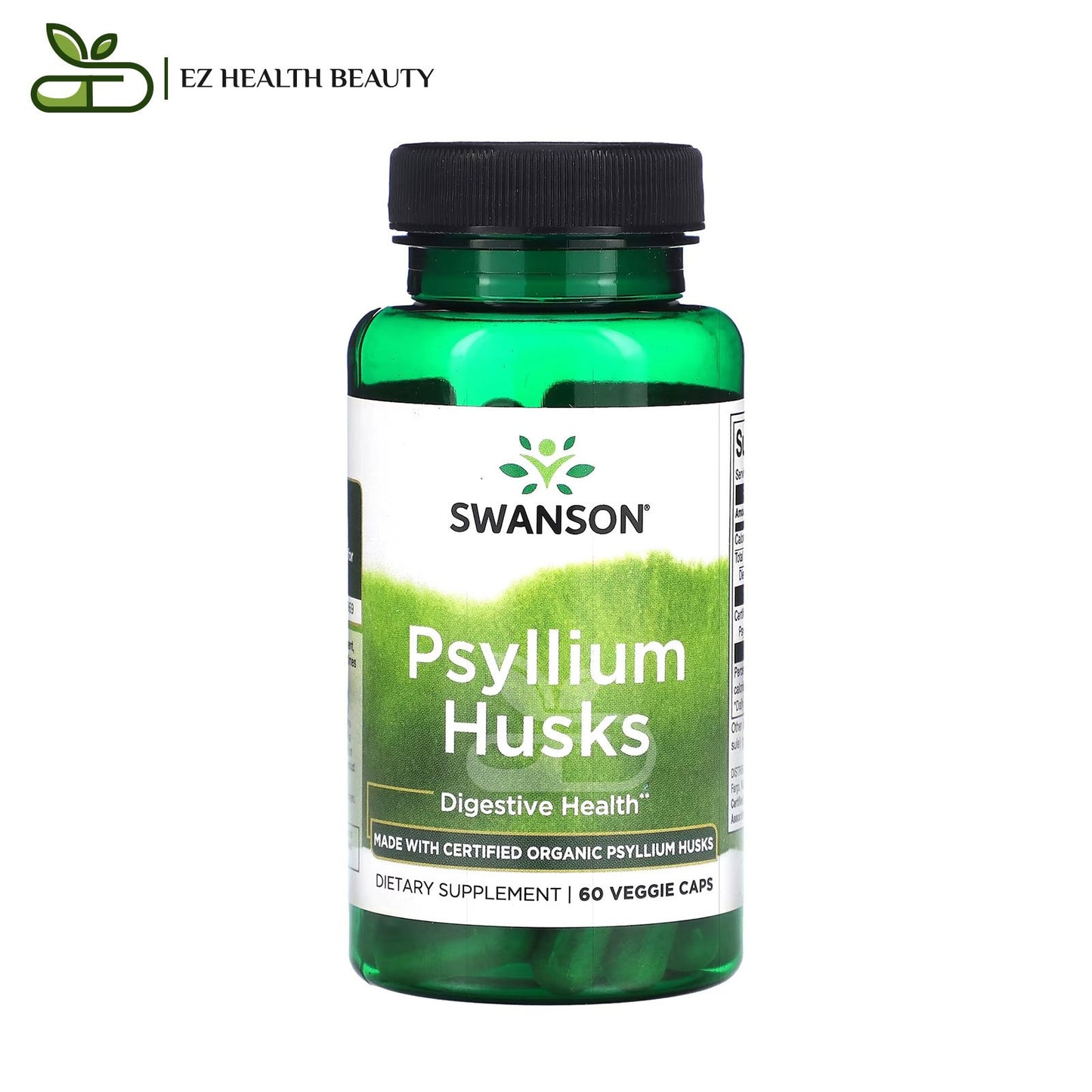 Swanson Psyllium Husks 60 Veggie Caps for improving digestive health