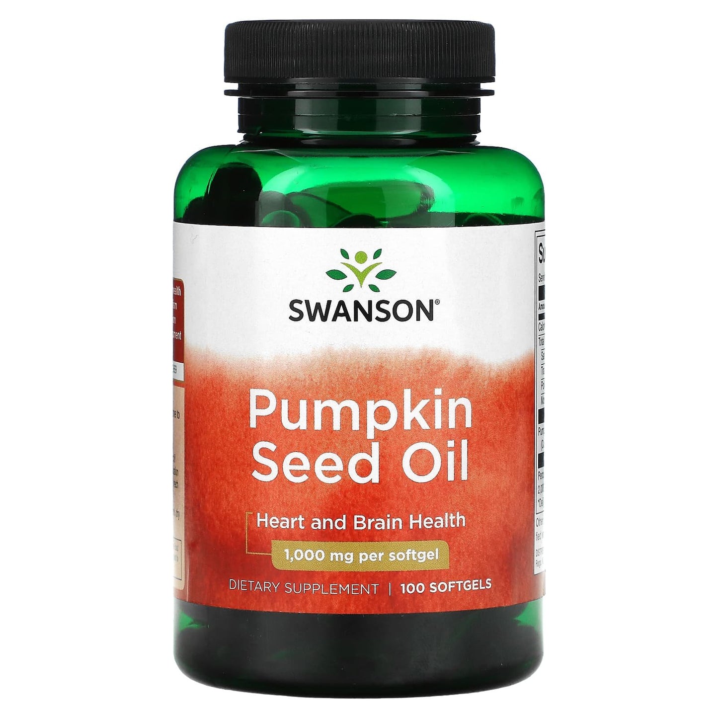 Swanson Pumpkin seed oil capsules for heart and brain health - 100 capsules