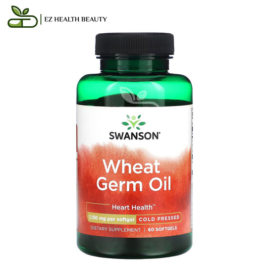 كبسولات زيت جنين القمح لدعم صحة القلب 1130 ملجم 60 كبسولة هلامية Swanson Wheat Germ Oil 1130 mg