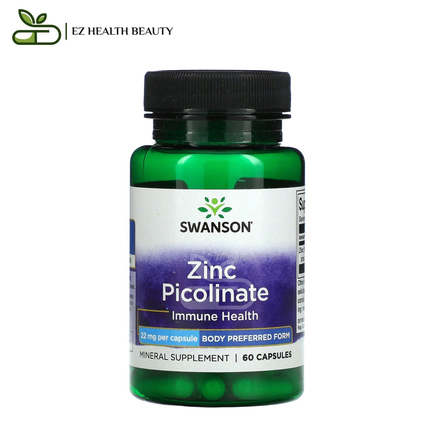 Zinc Picolinate Capsules For immune Health Swanson 22 mg 60 Capsules