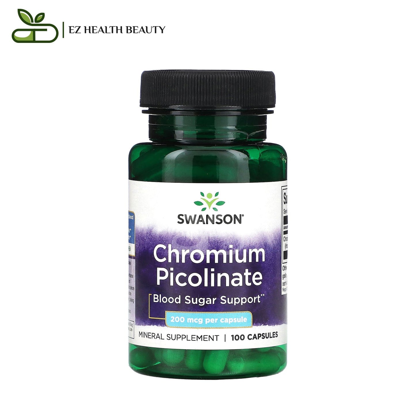 Swanson chromium picolinate capsules 200 mcg for improving insulin levels