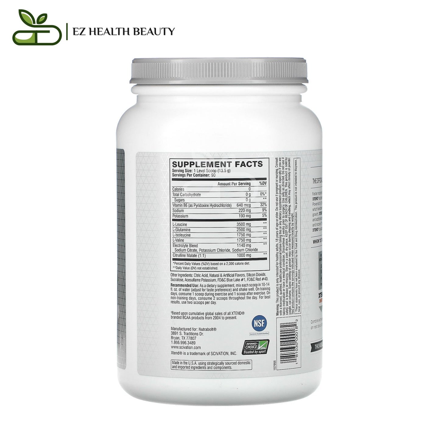 مشروب xtend إكستند أوريجينال لبناء العضلات بنكهة العنب الجليدي 1.22 كجم The Original 7G BCAA Xtend