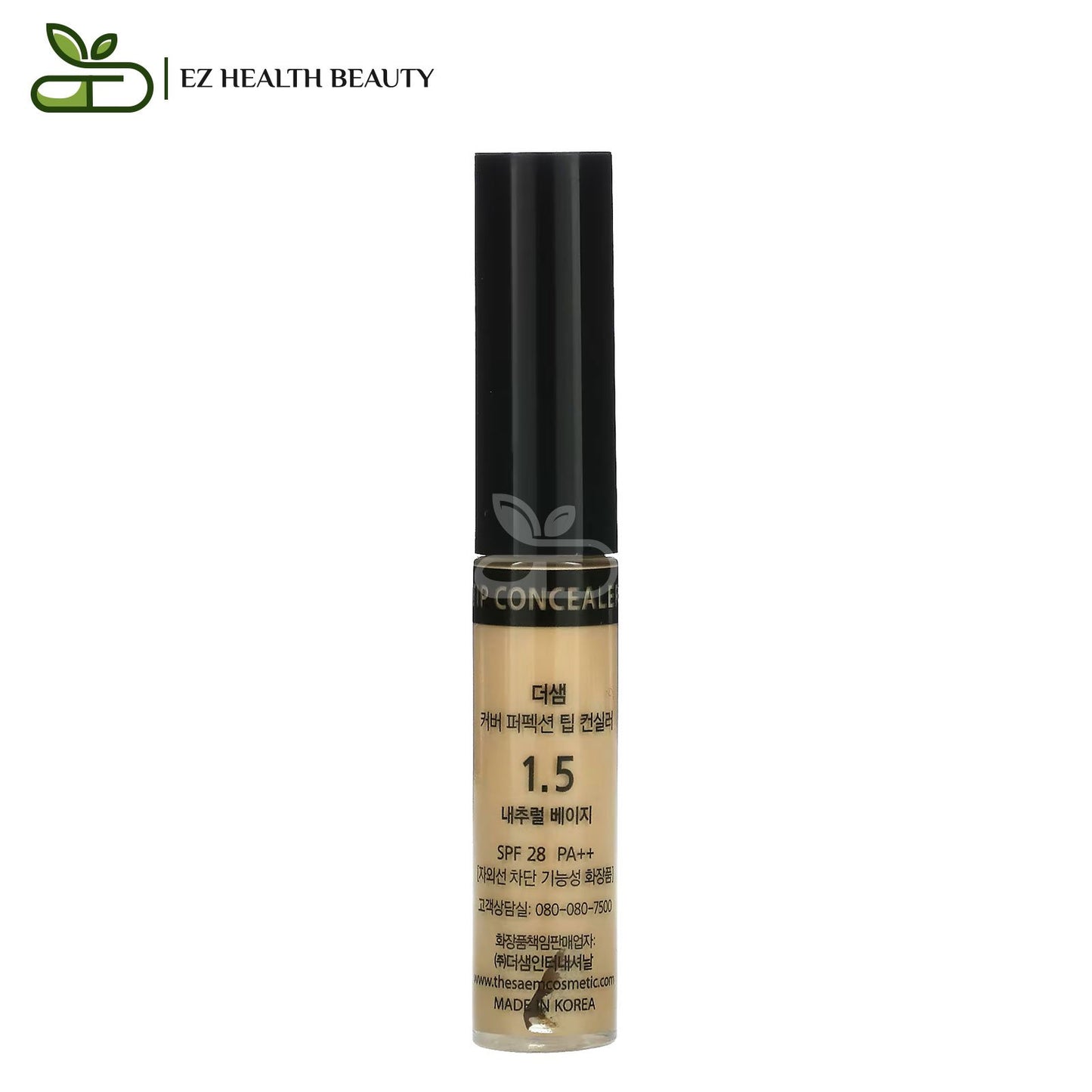 The Saem Cover Perfection Tip Concealer SPF 28 PA++, 1.5 Natural Beige, 0.23 oz