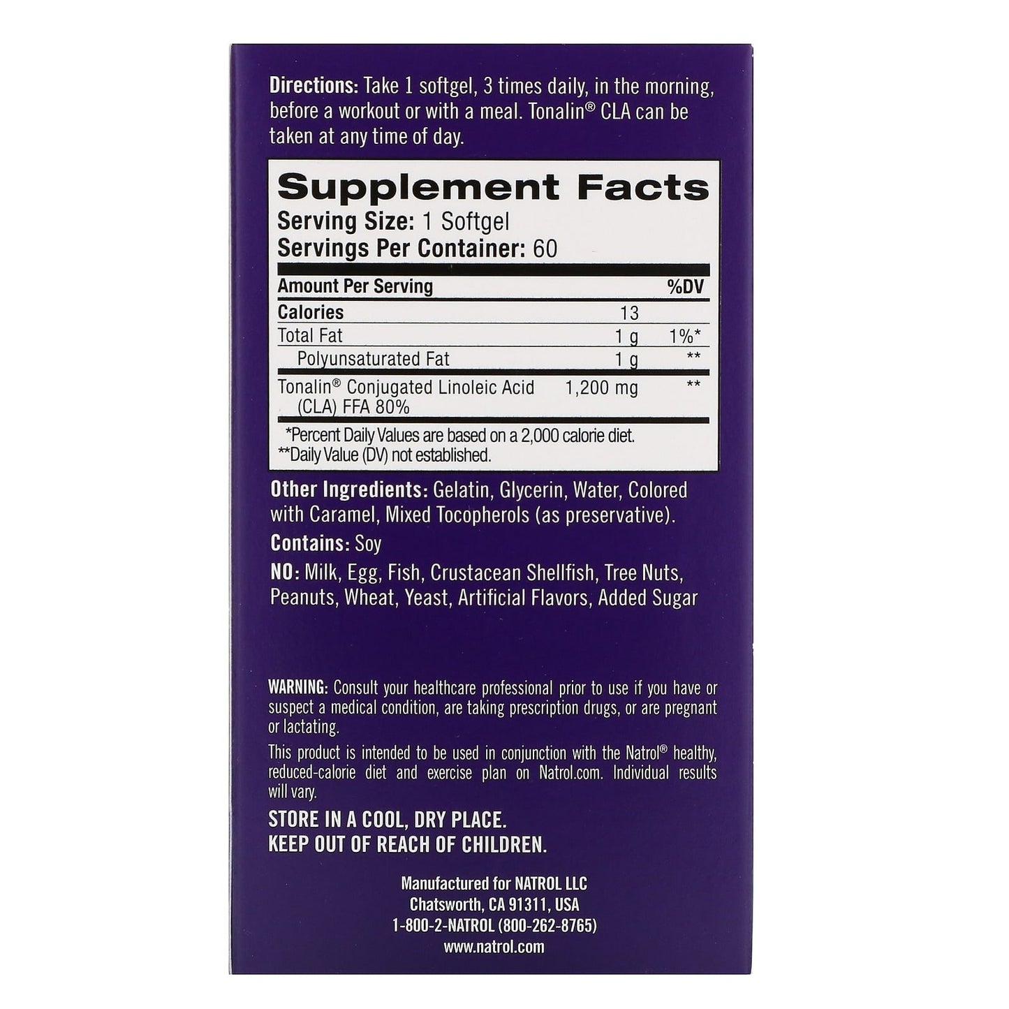 Natrol tonalin cla 1200 mg weight management supporter - 60 Softgels