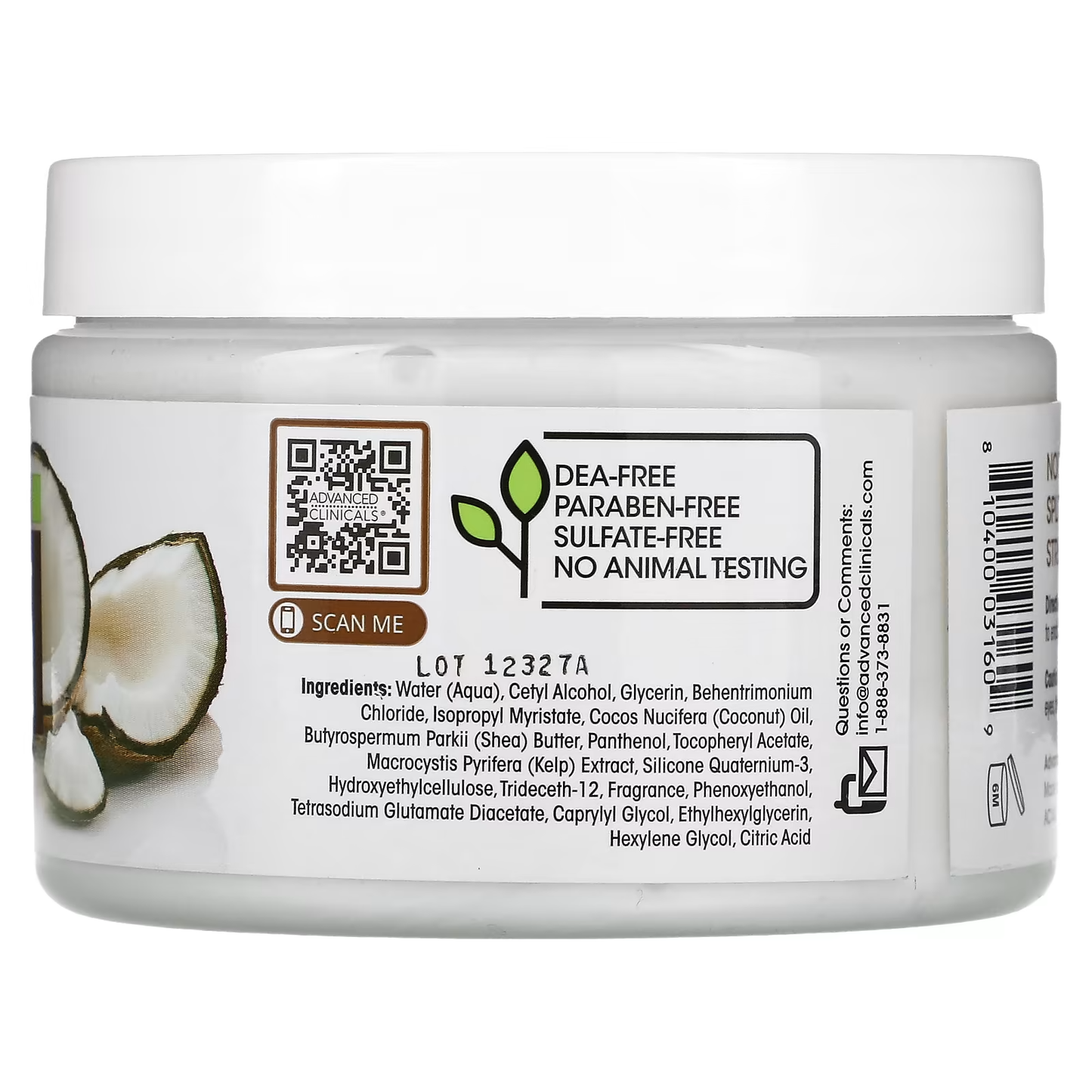 Advanced Clinicals Coconut Deep Hydration Hair Mask 340 g