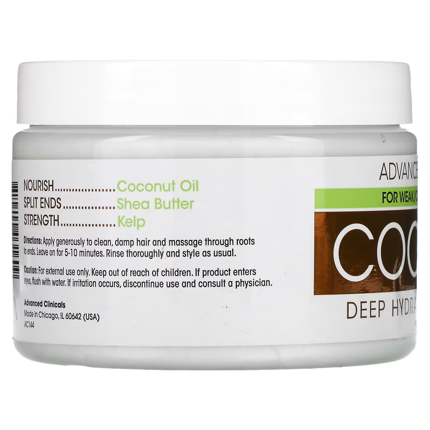 ماسك جوز الهند للشعر الجاف والتالف ادفانسد كلينك 340 جم advanced clinicals coconut hair mask