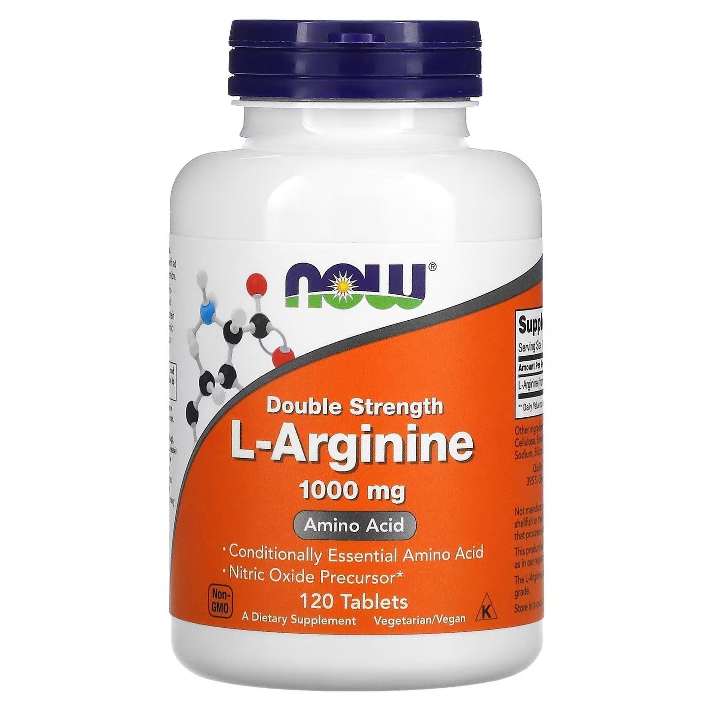 L arginine tablet 1000 mg for blood vessels from now foods - 120 tablets