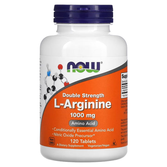 L arginine tablet 1000 mg for blood vessels from now foods - 120 tablets