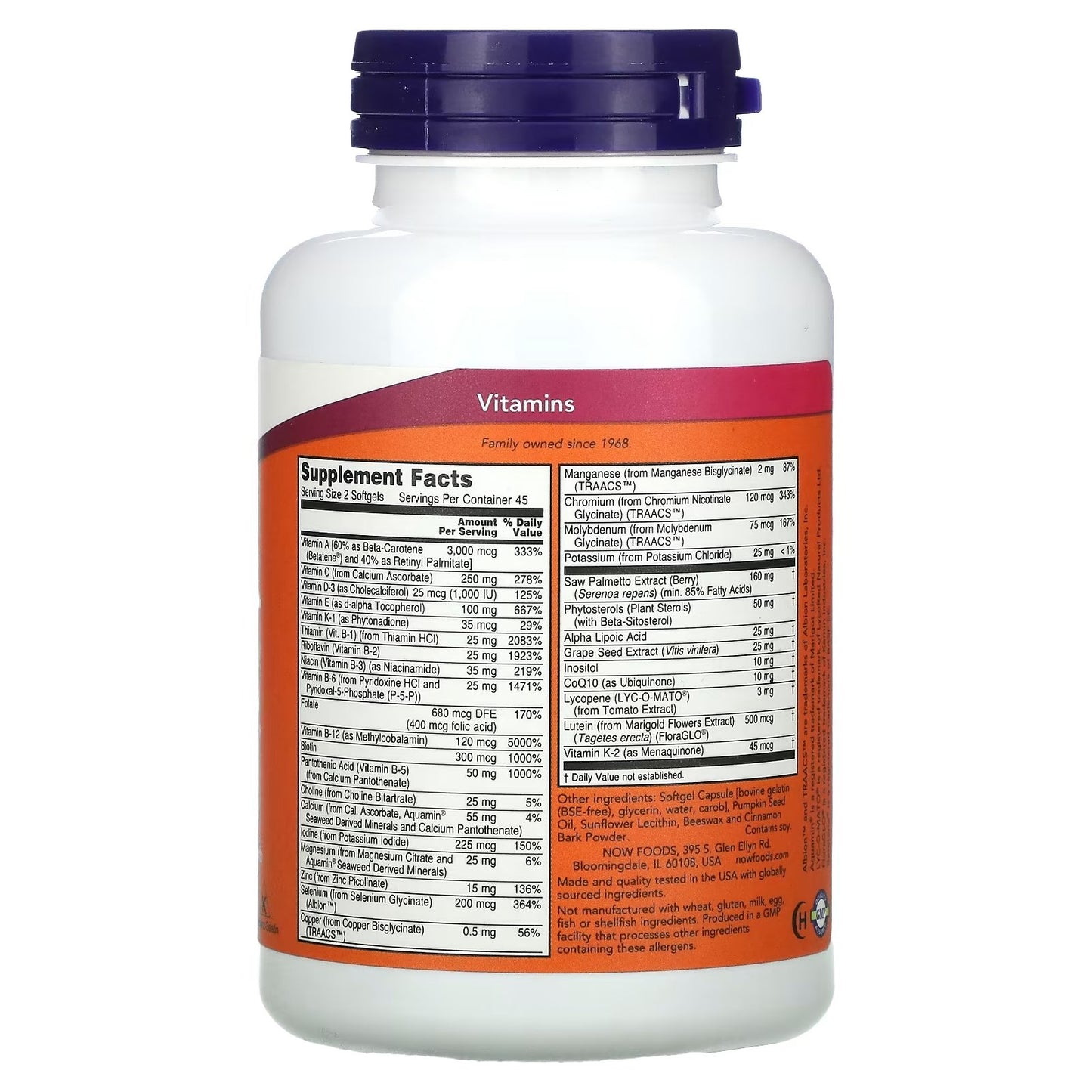 Now foods ADAM softgels superior men's multivitamin testosterone from now foods - 90 softgels