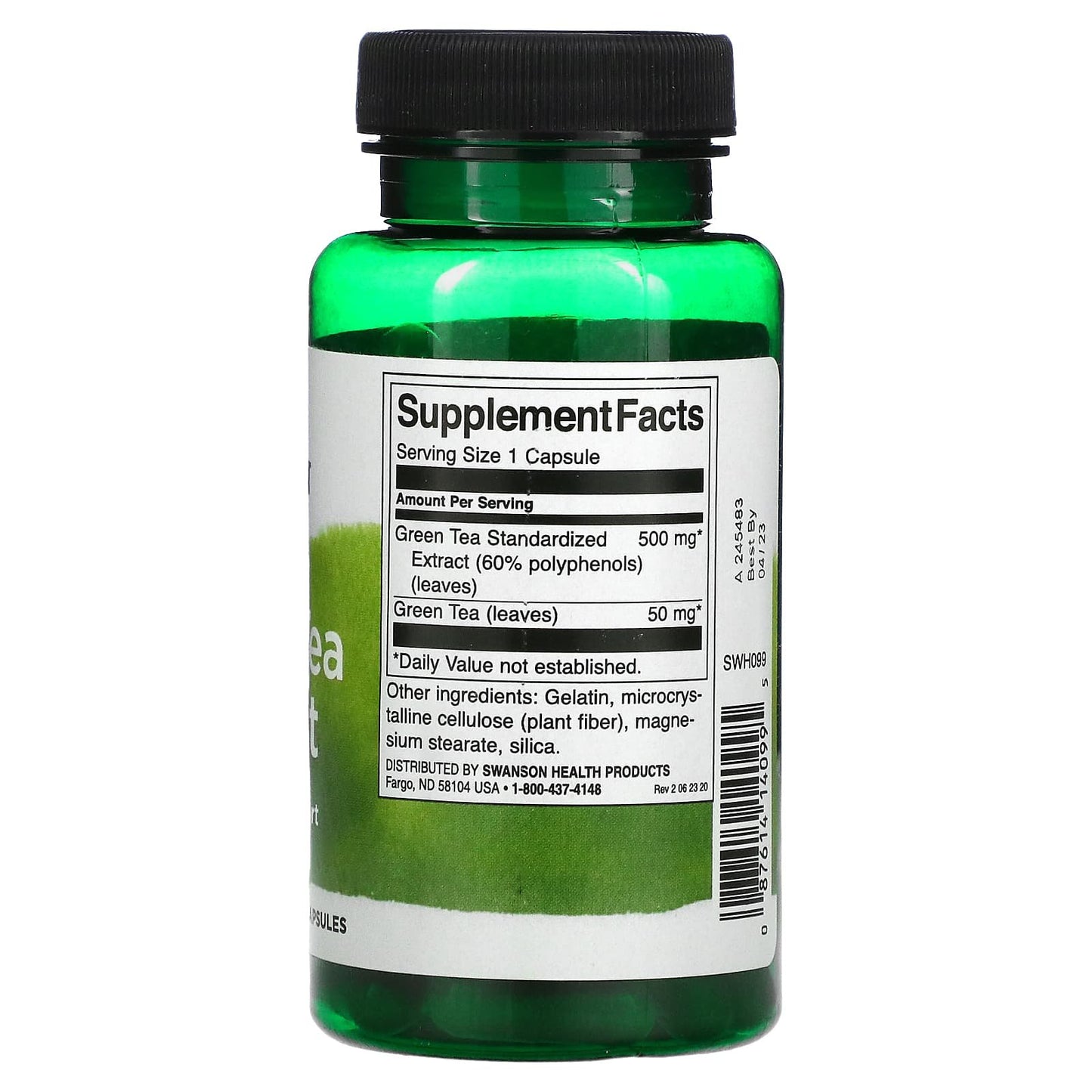 حبوب جرين تي للتخسيس وحرق الدهون Swanson green tea extract عدد 100 كبسولة بتركيز 315 ملجم